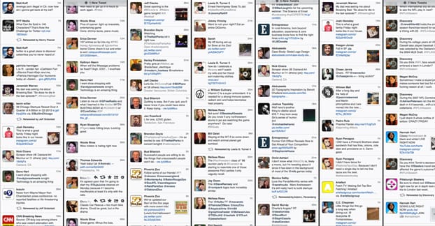 Feed di Twitter disordinato