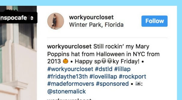 Esempio di hashtag con marchio