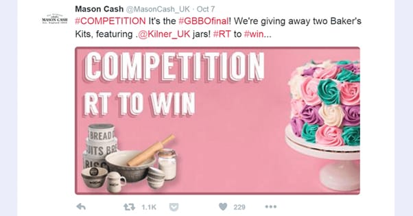 Concurso de Twitter de premios de ejemplo