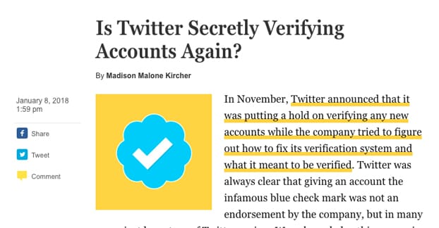 Twitter verifica segretamente gli account
