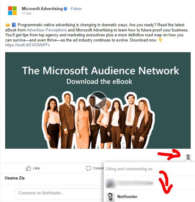 Come commentare su Facebook come pagina