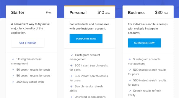 価格設定ページの組み合わせ