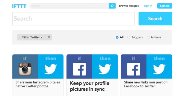 IFTTT ウェブサイト
