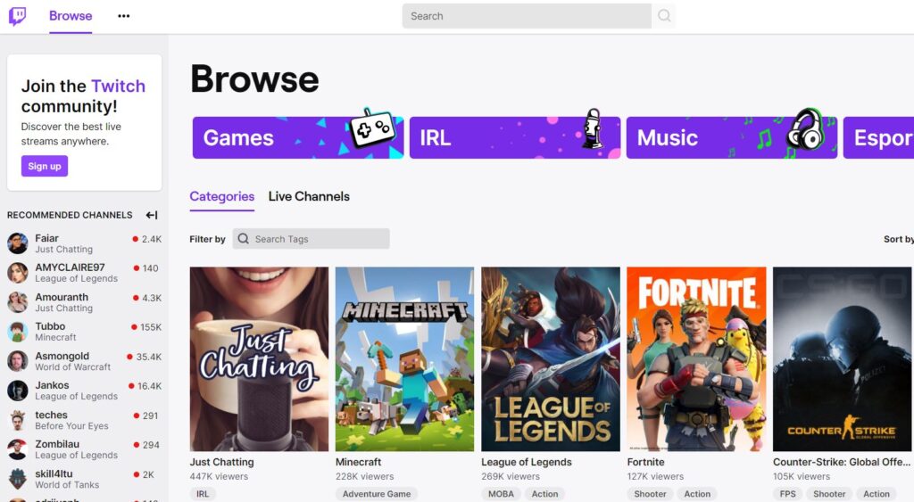 Twitch - 游戏频道的最佳 YouTube 替代品