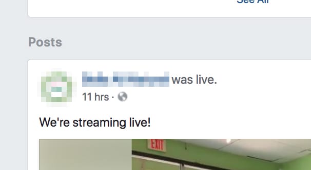 Film na Facebooku był na żywo