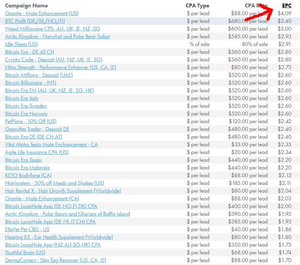 co to jest marketing afiliacyjny cpa - epc