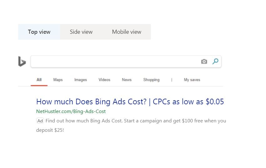 types de publicités bing