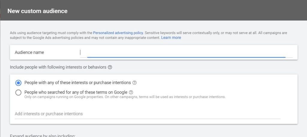 tworzyć niestandardowe grupy odbiorców w reklamach google