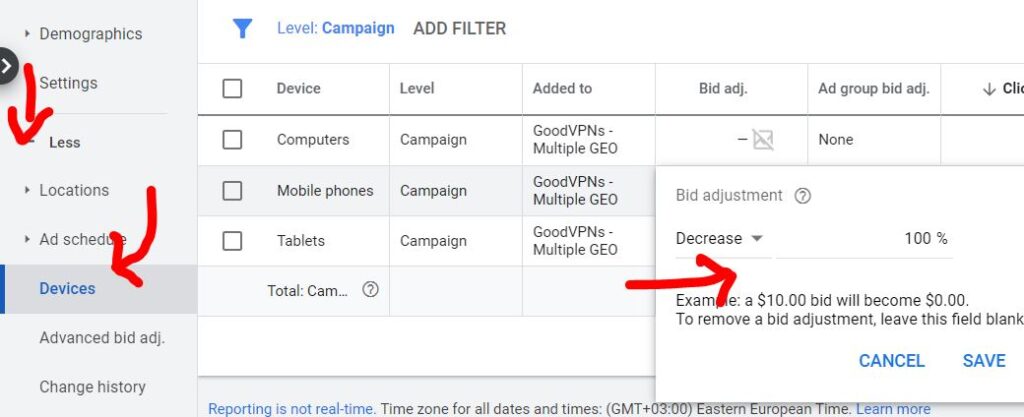 dostosować stawki na urządzeniach