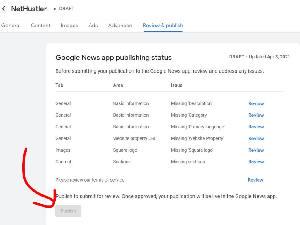 สถานะศูนย์เผยแพร่