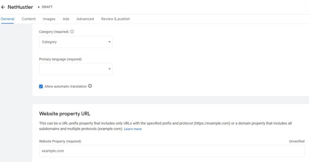 ศูนย์ผู้เผยแพร่เพิ่ม URL