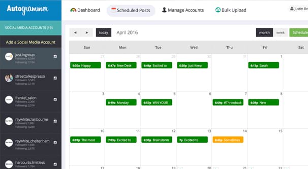 การจัดตารางเวลา Instagram Photos