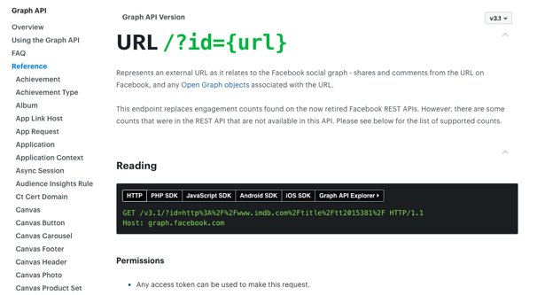 Actualización social de la API