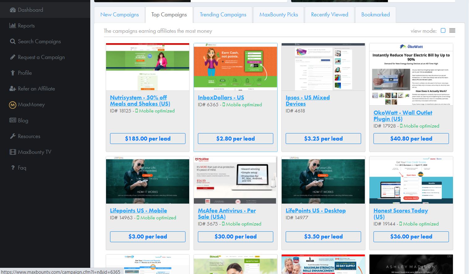 Maxbounty 頂級優惠