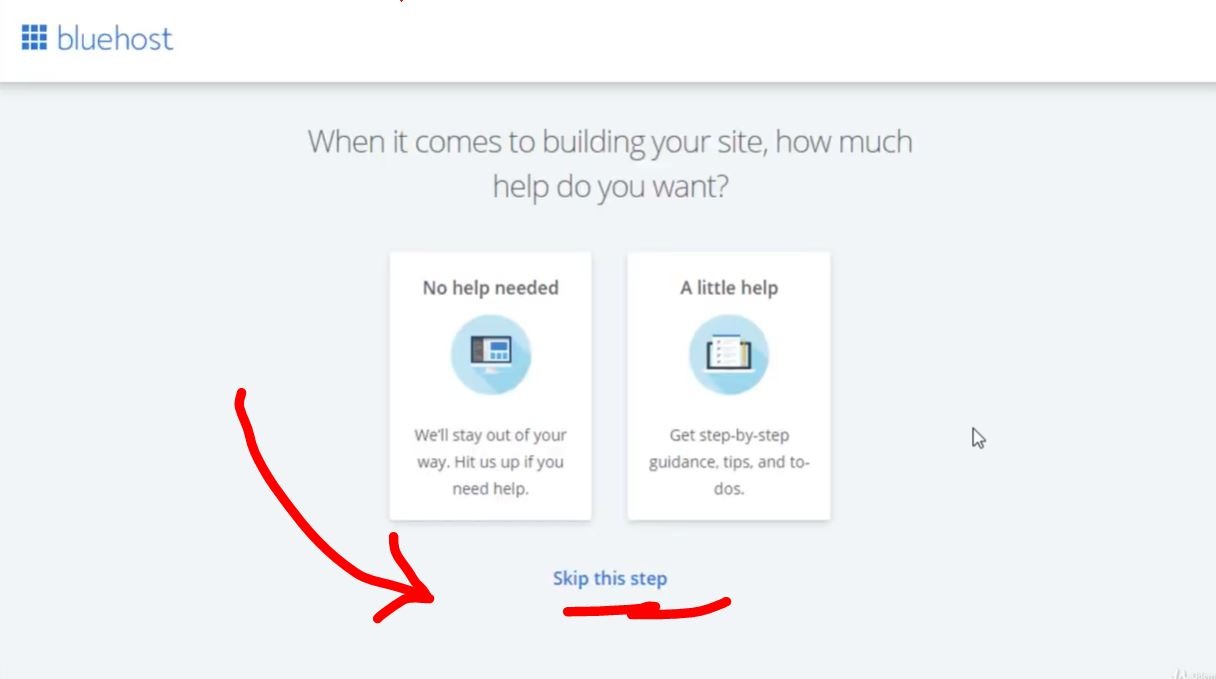 bluehost salta l'aiuto