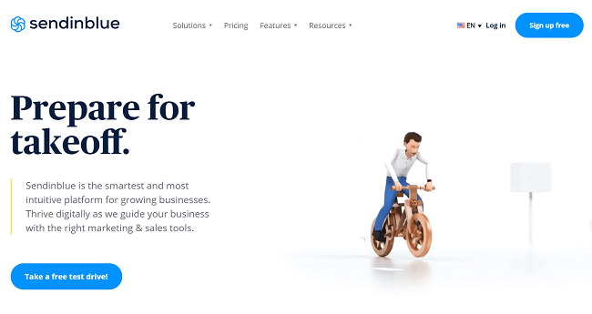 หน้าแรกของ Sendinblue