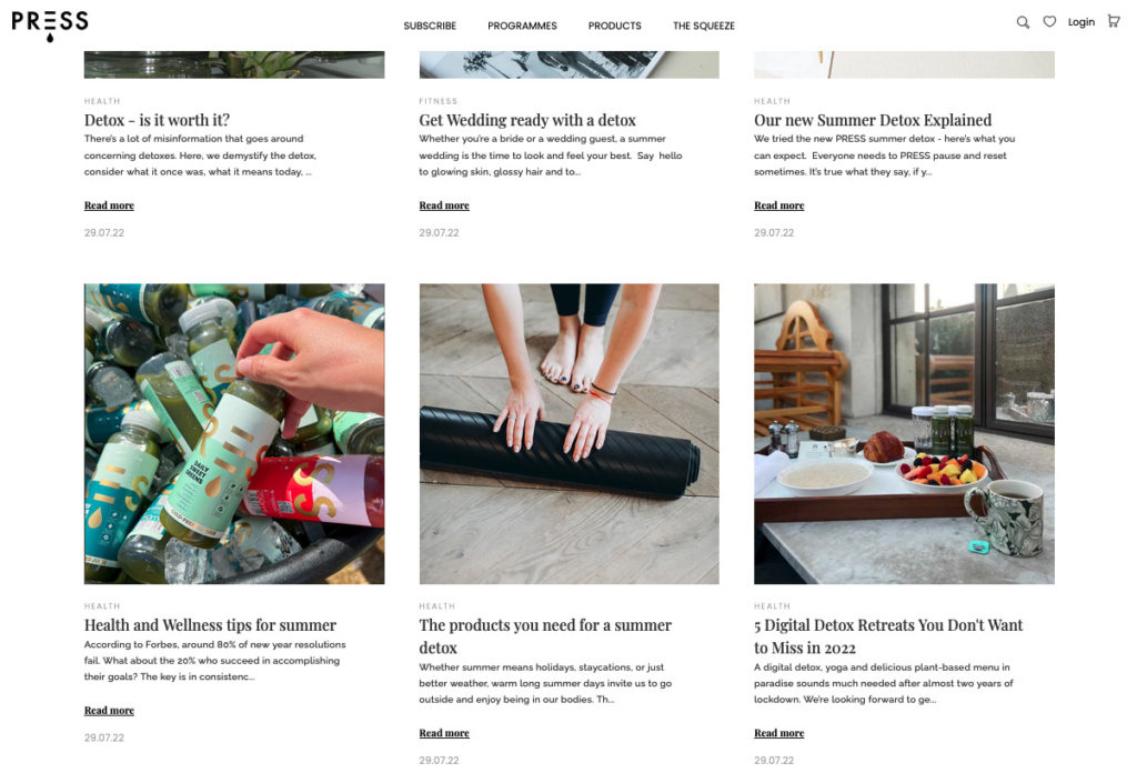 Kitleyle ilgili konuları kapsayan Basın Blog Sayfasının ekran görüntüsü