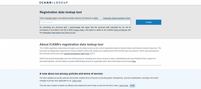 Ricerca sul sito web dell'ICANN