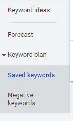 Veți găsi o pagină cu câteva file în partea stângă a Google Ads.