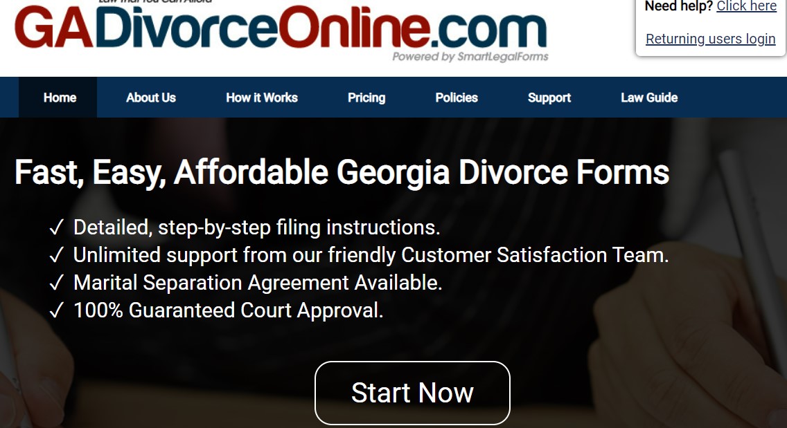 Джорджия развод онлайн GA Divorce Online