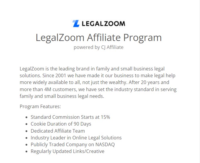 Партнерская программа Legal Zoom: Партнерская программа Legal Legal Zoom affiliate: Legal Affiliate Program