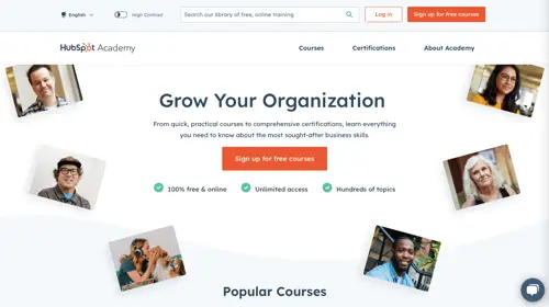 Screenshot of HubSpot Academy's Social Media Marketing Course.