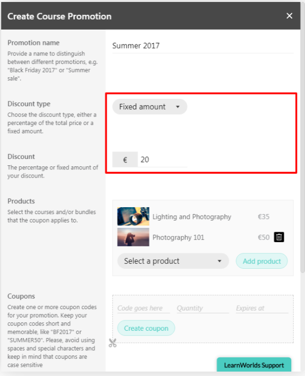 Learnworlds - Aggiungi prodotto Learnworlds - Add Product