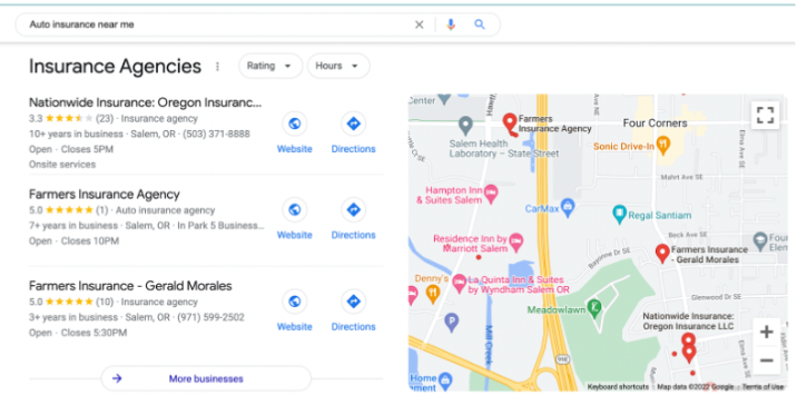Requêtes avec une intention de recherche hyper-locale