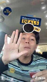 Screenshot of Walmart #UnwrapTheDeals on TikTok campaign on TikTok.