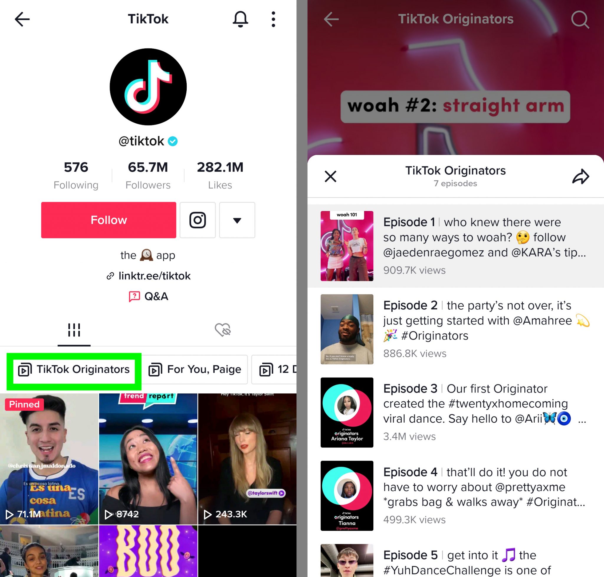 Lista de reprodução do TikTok
