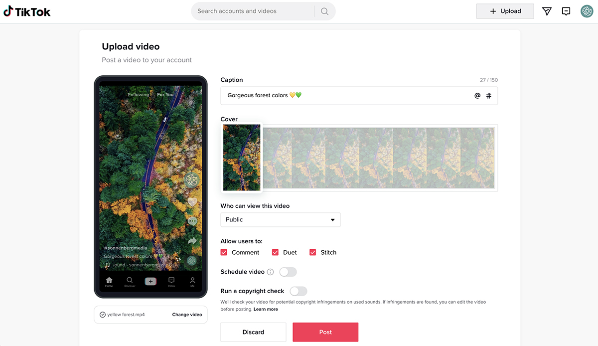 como fazer um vídeo do TikTok e agendá-lo - passo 1