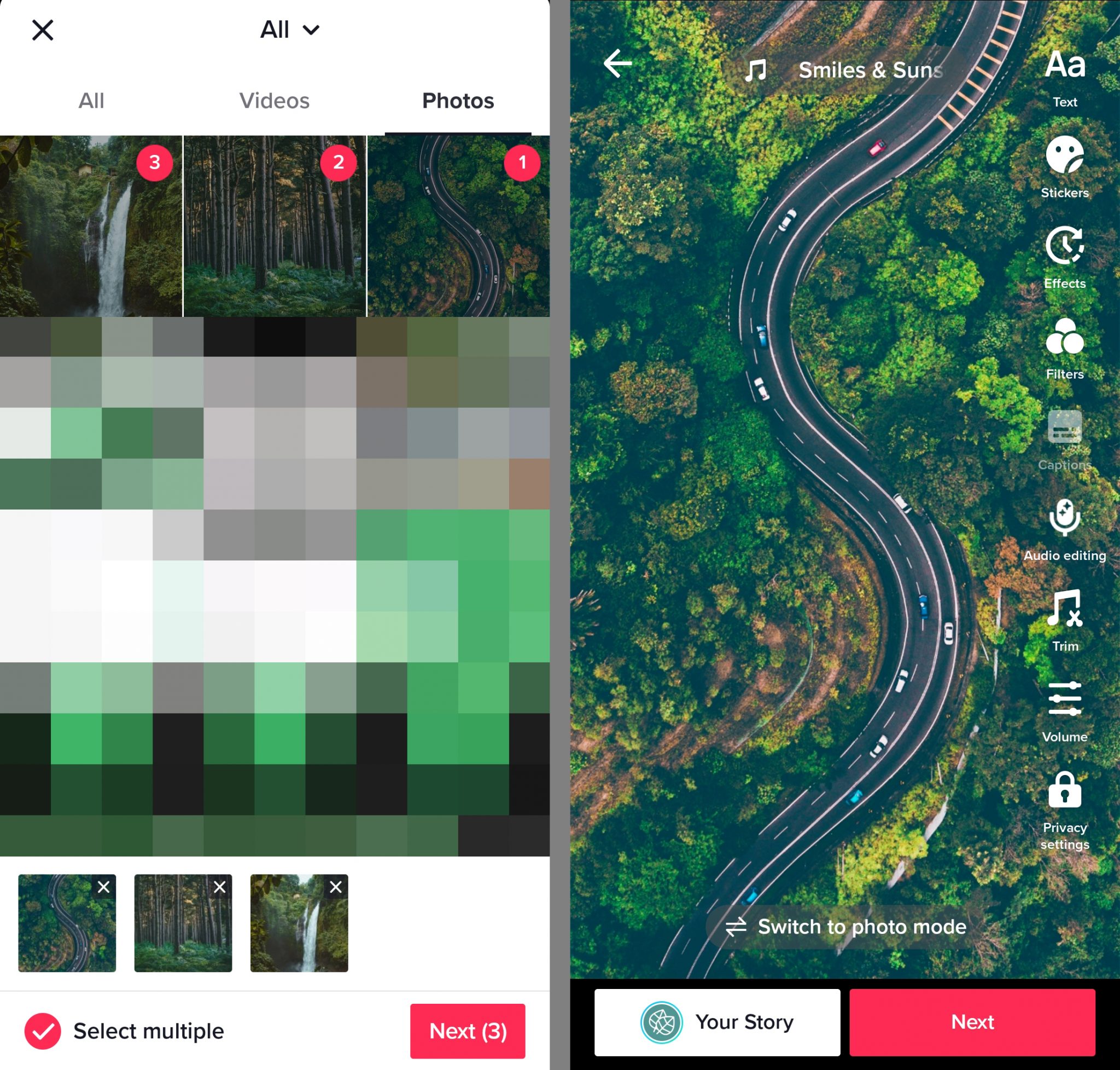 como fazer um vídeo do TikTok - adicionar fotos