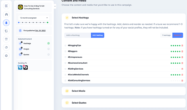 Missinglettr - campaña en redes sociales