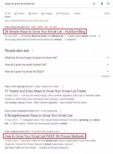 google nuovi elenchi di ricerca