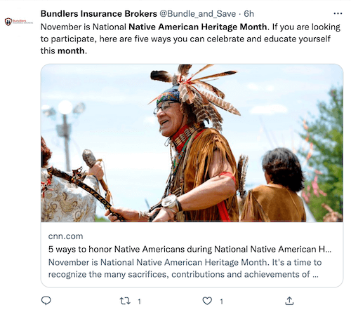 tweet del mes de la herencia nativa americana
