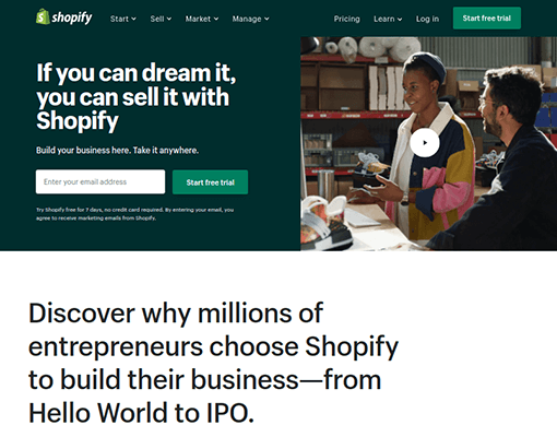 platforma e-commerce shopify