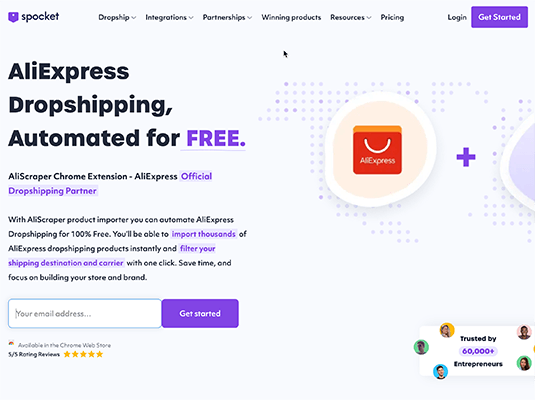 Strona główna aplikacji Spocket