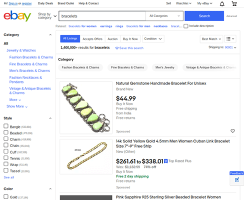 браслеты ebay