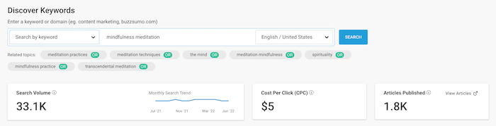 BuzzSumo - بحث الكلمات الرئيسية BuzzSumo - Keyword Research