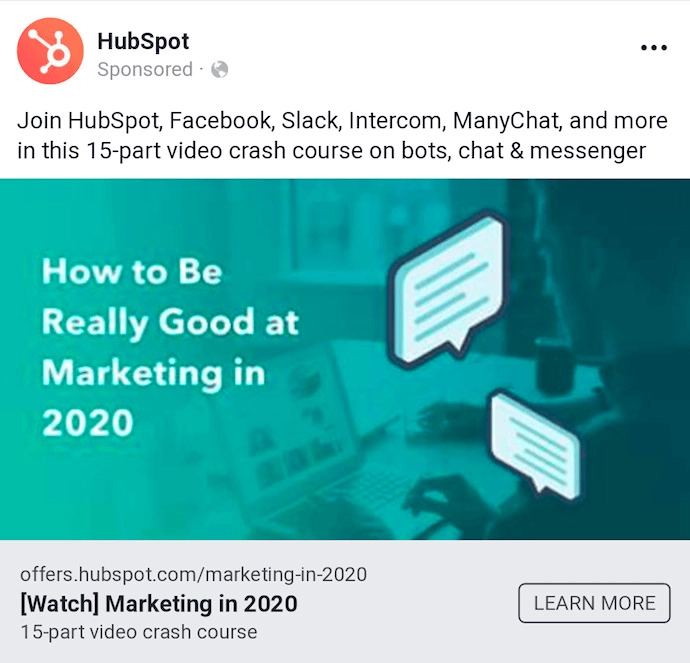 Zrzut ekranu przedstawiający kampanię reklamową skoncentrowaną na marce