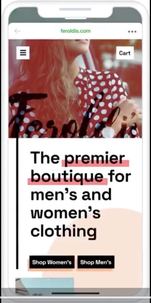 Zrzut ekranu przedstawiający kampanię reklamową na Facebooku budującą świadomość marki, przedstawiającą stronę główną Feroldis