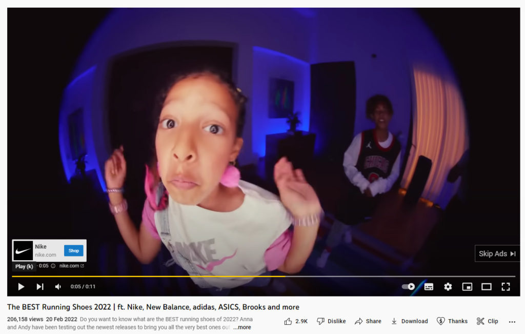 Zrzut ekranu reklamy wideo firmy Nike