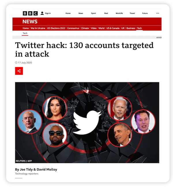 Prywatność danych 2020 Hack na Twitterze