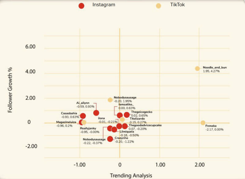 trendy i wzrost liczby obserwujących