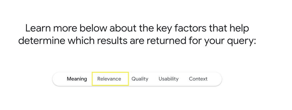 arama nasıl çalışır - alaka düzeyi ekran görüntüsü