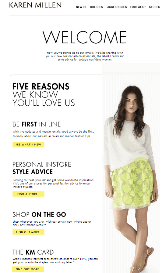 Entonnoir de marketing par e-mail - Exemple d'e-mail à l'étape de la réflexion