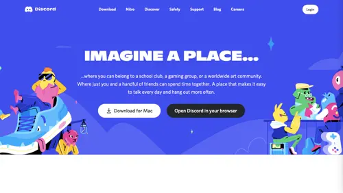 Screenshot from the Discord home page.