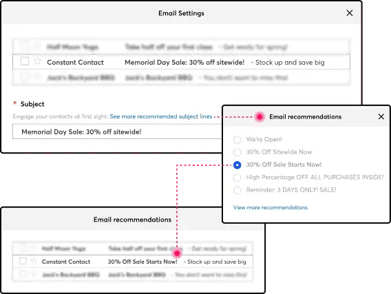 testare a/b contact constant