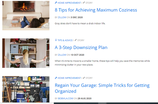 مثال على محتوى العقارات