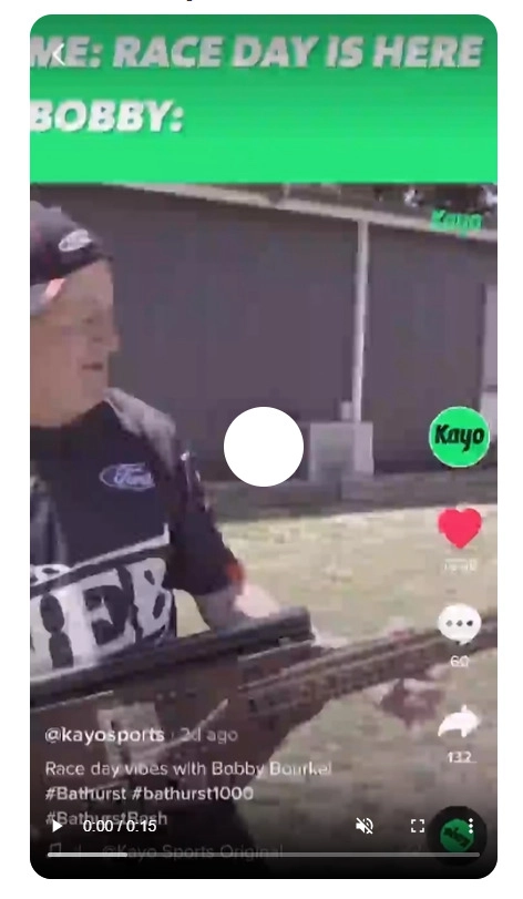 Captura de tela do Kayo Sports Spark Ads